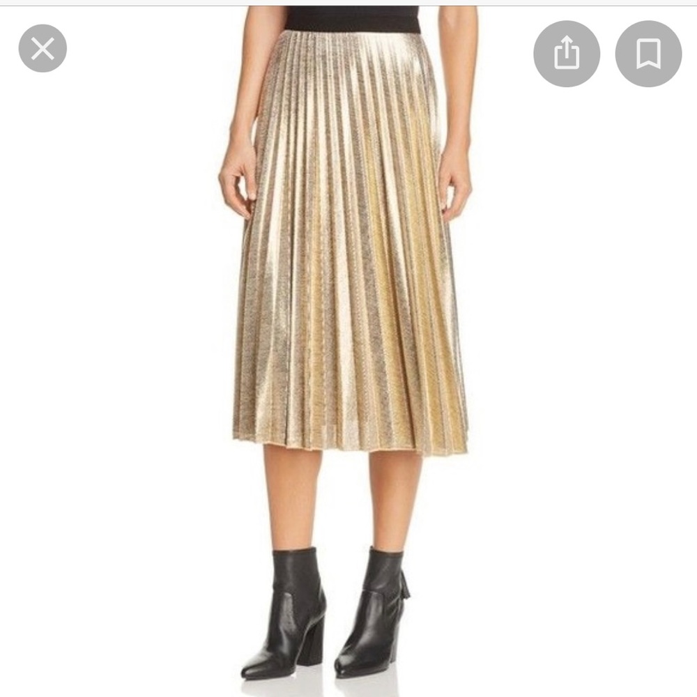 YFB On the Road Gold Mettalic Pleated Skirt